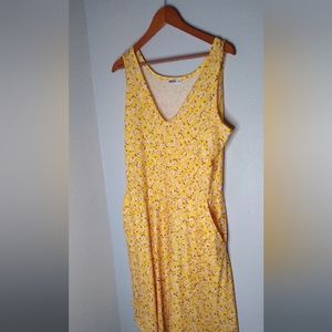 HUHOT dress Xl Yellow Floral